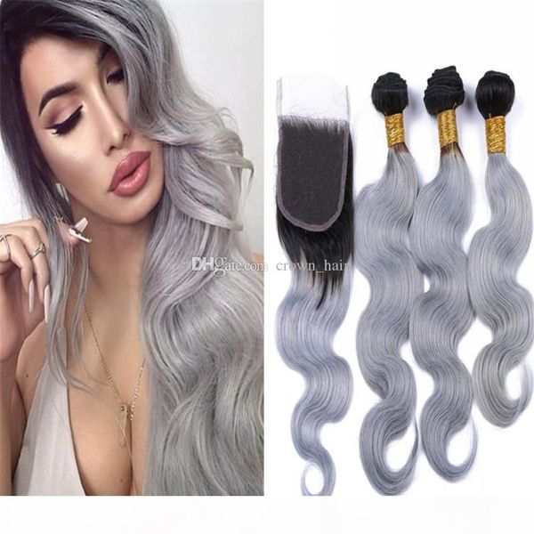 #1b grey virgin hair bundles with lace closure sliver grey two tone hair weaves with part closure 4 pcs lot price, Black
#1b grey virgin hair bundles with lace closure sliver grey two tone hair weaves with part closure 4 pcs lot price, Black