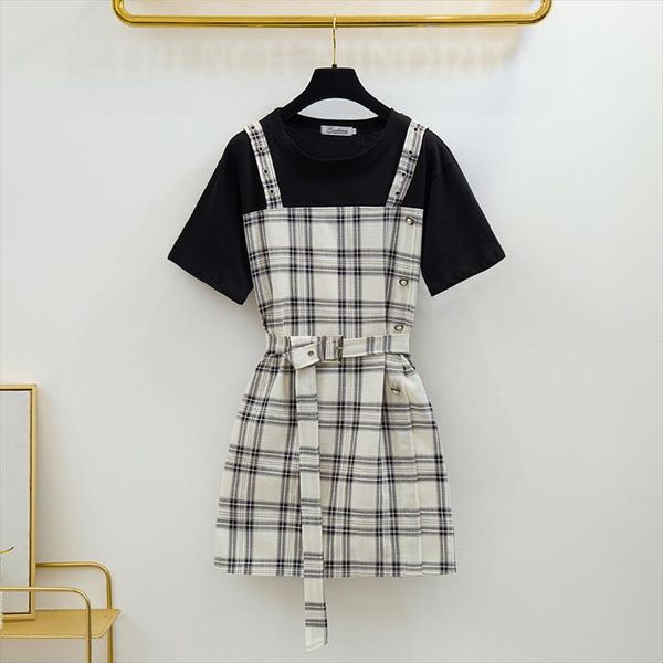casual striped patchwork 2 pieces sets dress summer student girl a line korean dress sweet short women with belt, Black;gray
casual striped patchwork 2 pieces sets dress summer student girl a line korean dress sweet short women with belt, Black;gray