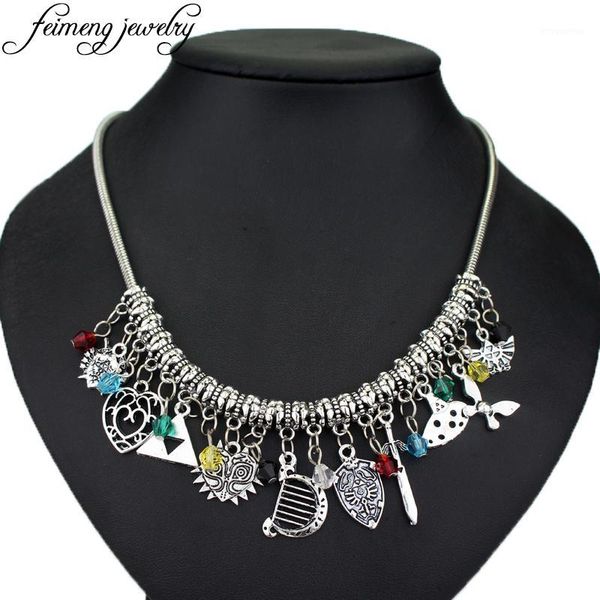 the legend of zelda charm choker necklace butterfly majoras mask heart navi triforce crystal beads pendant necklace for women1, Golden;silver
the legend of zelda charm choker necklace butterfly majoras mask heart navi triforce crystal beads pendant necklace for women1, Golden;silver
