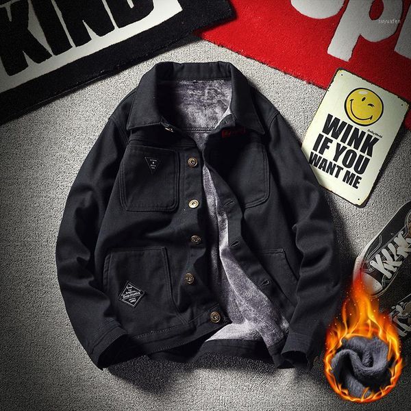 2020 winter warm denim jackets men black warm jean caots new fashion men thicker winter jackets large size jean size 5xl1, Black;brown 
2020 winter warm denim jackets men black warm jean caots new fashion men thicker winter jackets large size jean size 5xl1, Black;brown