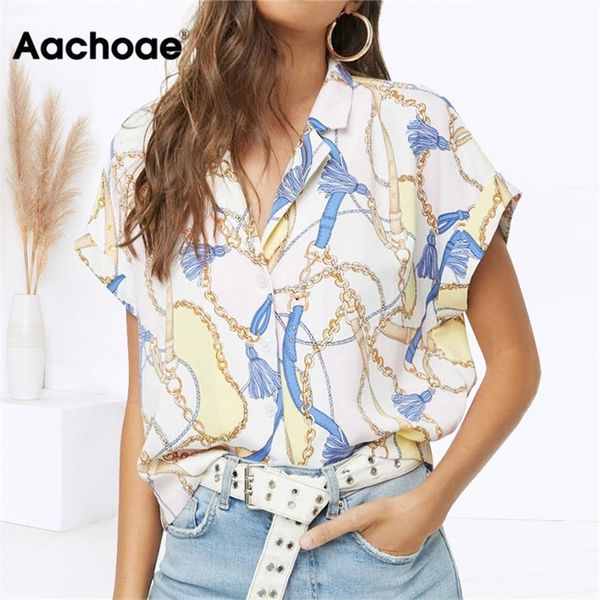 aachoae women summer blouse chain print batwing short sleeve blouse turn down collar ladies office shirt casual loose y200622, White
aachoae women summer blouse chain print batwing short sleeve blouse turn down collar ladies office shirt casual loose y200622, White