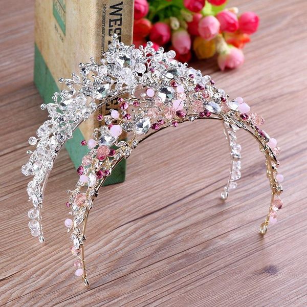 kmvexo handmade pink white beads bridal crown flower bride hair jewelry crystal tiara princess crowns wedding hair accessories, Golden;silver
kmvexo handmade pink white beads bridal crown flower bride hair jewelry crystal tiara princess crowns wedding hair accessories, Golden;silver