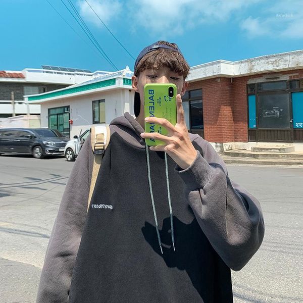 19 autumn new korean version of the college wind casual personality loose stitching long-sleeved hooded pullover1, Black
19 autumn new korean version of the college wind casual personality loose stitching long-sleeved hooded pullover1, Black