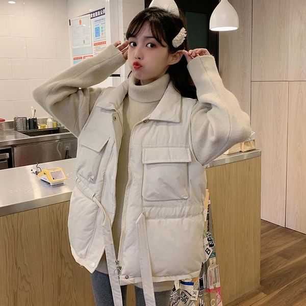 2021 new korean version of autumn and winter versatile loose jacket cotton padded jacket, Black;white
2021 new korean version of autumn and winter versatile loose jacket cotton padded jacket, Black;white