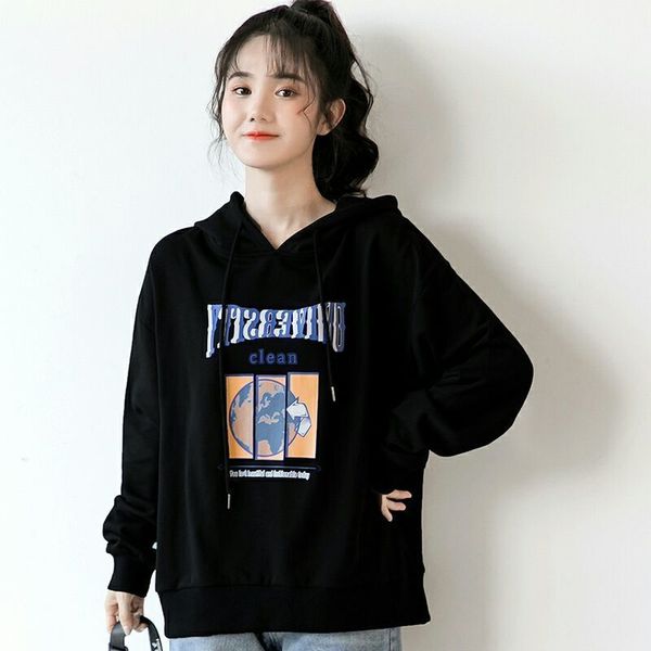 lblack sweater women fashion ins autumn winter plush student korean loose hooded bf coat, Black
lblack sweater women fashion ins autumn winter plush student korean loose hooded bf coat, Black