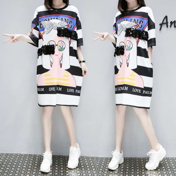 women's extra fat plus size women's fat mm style printed beads short sleeve loose holiday dress, White
women's extra fat plus size women's fat mm style printed beads short sleeve loose holiday dress, White