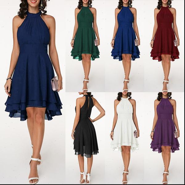 halter sleeveless party dresses women solid pleated chiffon dress asymmetric 2021 summer dress vestidos vintage dress, Black;gray
halter sleeveless party dresses women solid pleated chiffon dress asymmetric 2021 summer dress vestidos vintage dress, Black;gray