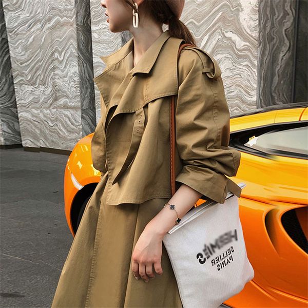 2020 spring new fashion trend trench women's solid color over the knee long coat lapel system belt plus size windbreaker 35, Tan;black
2020 spring new fashion trend trench women's solid color over the knee long coat lapel system belt plus size windbreaker 35, Tan;black