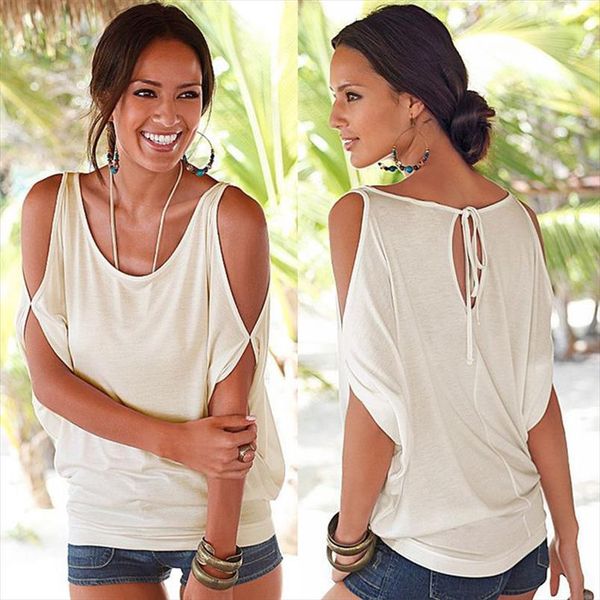 zsiibo summer new t shirt sling strapless open sleeves off shoulder shirt women casual summer t loose, White
zsiibo summer new t shirt sling strapless open sleeves off shoulder shirt women casual summer t loose, White