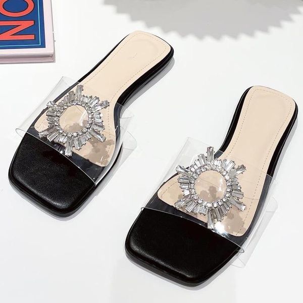 2021 women slippers fashion metal decoration flat heel slides shoes woman casual transparent pvc slippers shoes ladies flip flop, Black
2021 women slippers fashion metal decoration flat heel slides shoes woman casual transparent pvc slippers shoes ladies flip flop, Black