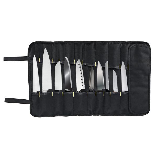 Color 4 Choice Chef Knife Bag Roll Bag Carry Case Bag Kitchen Cooking Portable Durable Storage 22 Pockets Black Blue Green 201021 L26626
