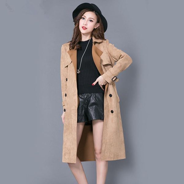 women's trench coats plus size 6xl suede coat for women spring double breasted female long casual overcoat windbreaker elegant outwear, Tan;black
women's trench coats plus size 6xl suede coat for women spring double breasted female long casual overcoat windbreaker elegant outwear, Tan;black