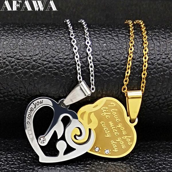 pendant necklaces 2 pcs heart stainless steel couple necklace for men jewelry gold silver color collar mujer n19007
pendant necklaces 2 pcs heart stainless steel couple necklace for men jewelry gold silver color collar mujer n19007