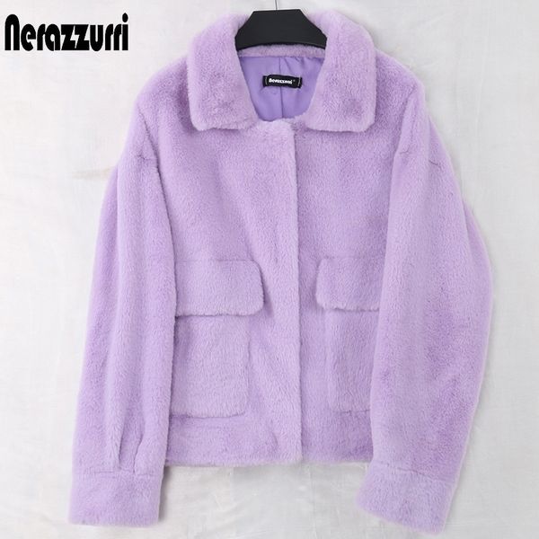 nerazzurri purple short light soft faux fur coat women long sleeve pockets womens fall fashion plus size furry jacket women 201110, Black
nerazzurri purple short light soft faux fur coat women long sleeve pockets womens fall fashion plus size furry jacket women 201110, Black