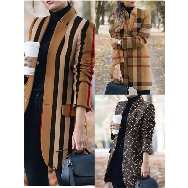 women's jackets leosoxs 2021 autumn and winter long sleeve lapel coat printed woolen fashion striped plaid slim coats oversized, Black;brown
women's jackets leosoxs 2021 autumn and winter long sleeve lapel coat printed woolen fashion striped plaid slim coats oversized, Black;brown