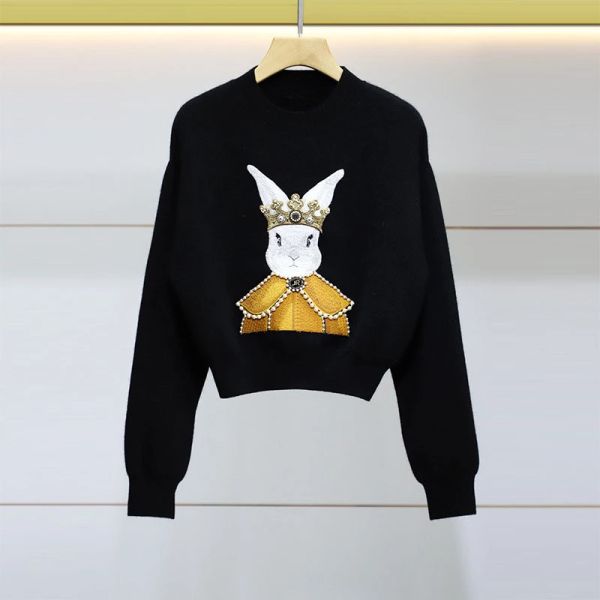 1210 2021 spring sweater long sleeve crew neck embroidery prom fashion luxury womens clothes qian, White;black
1210 2021 spring sweater long sleeve crew neck embroidery prom fashion luxury womens clothes qian, White;black