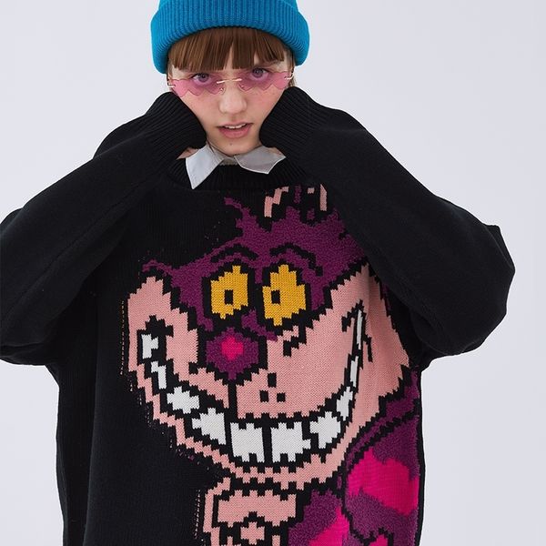 2021 new female blouse of standard korean casual cartoon stylish pullover autumn harajuku oversize vintage mesh jumper jy5c, White;black
2021 new female blouse of standard korean casual cartoon stylish pullover autumn harajuku oversize vintage mesh jumper jy5c, White;black