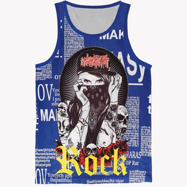 men' tank blue loose mesh fabric breathable logo hip hop portrait digital print sport vest, White;black
men' tank blue loose mesh fabric breathable logo hip hop portrait digital print sport vest, White;black