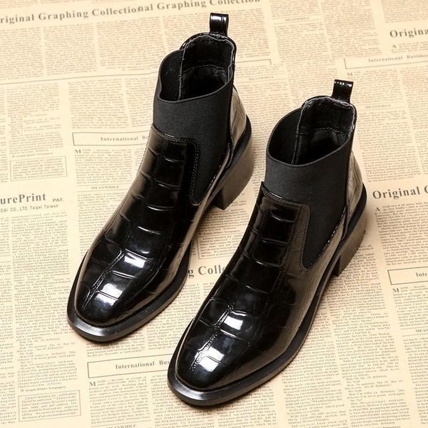 boots women shiny pu leather autumn winter shoes woman spuare toe block heels ankle female botas zapatos mujer c422, Black
boots women shiny pu leather autumn winter shoes woman spuare toe block heels ankle female botas zapatos mujer c422, Black