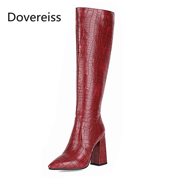 boots dovereiss fashion women's shoes winter pointed toe elegant red chunky heels knee high concise mature 33-48, Black
boots dovereiss fashion women's shoes winter pointed toe elegant red chunky heels knee high concise mature 33-48, Black