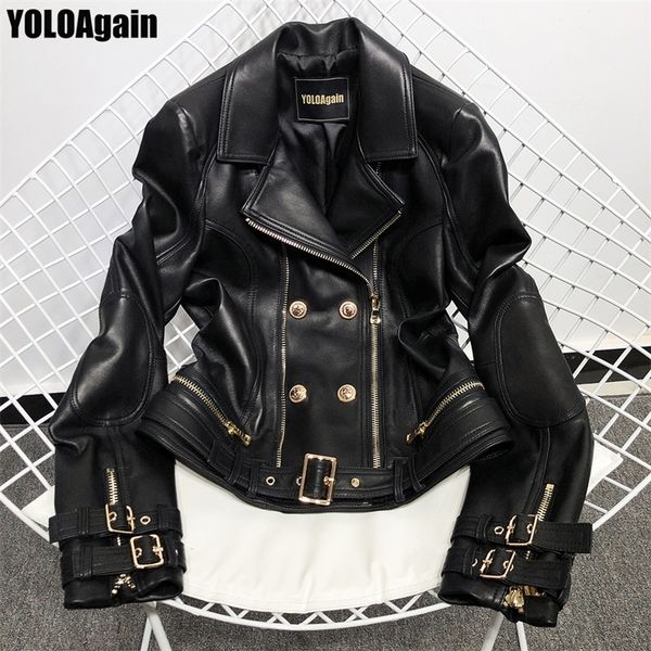 yoloagain women genuine leather jacket ladies double breasted real sheepskin leather jacket 201030, Black
yoloagain women genuine leather jacket ladies double breasted real sheepskin leather jacket 201030, Black