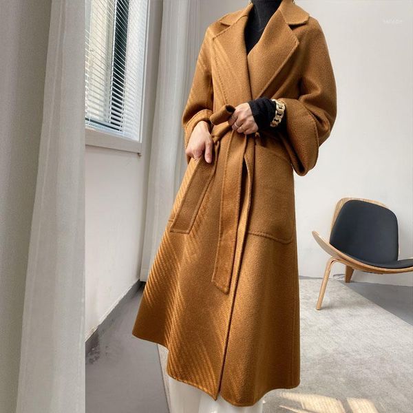 gujia's same cashmere coat water wave cashmere coat women's loose korean medium long max1, Black
gujia's same cashmere coat water wave cashmere coat women's loose korean medium long max1, Black