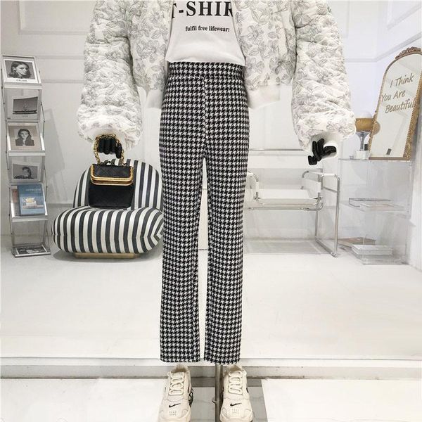 high waist cashmere lattice wide leg pants women autumn / winter 2020 new style thousand bird pattern thin straight pants1, Black;white
high waist cashmere lattice wide leg pants women autumn / winter 2020 new style thousand bird pattern thin straight pants1, Black;white