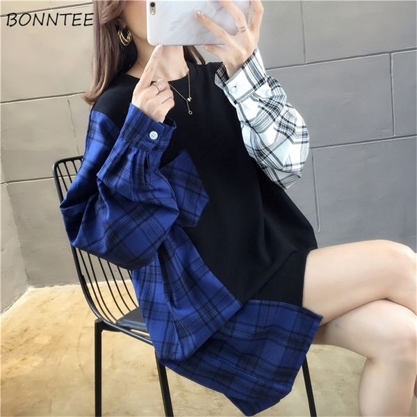 hoodies women o-neck patchwork simple all-macth korean style harajuku plaid trendy hip hop girls oversized pullover leisure chic y200915, Black
hoodies women o-neck patchwork simple all-macth korean style harajuku plaid trendy hip hop girls oversized pullover leisure chic y200915, Black