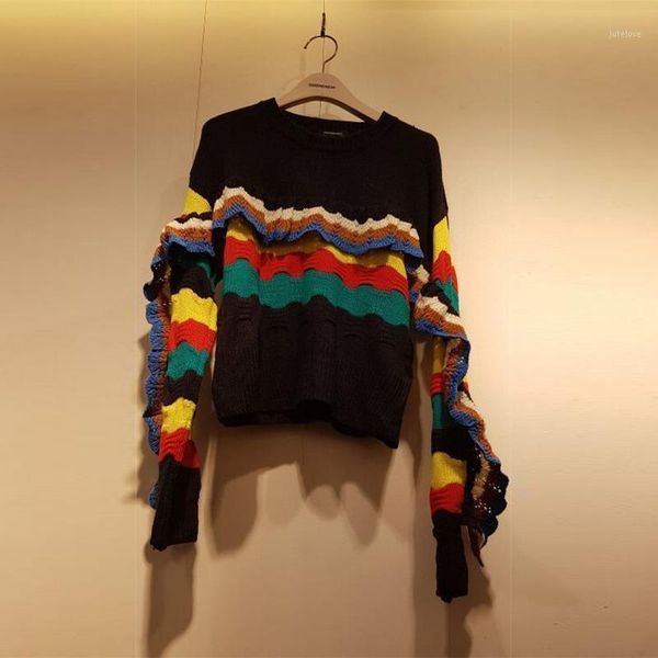 superaen 2020 autumn winter new loose pullovers ruffles patchwork full knitted bottom o neck woman sweaters1, White;black
superaen 2020 autumn winter new loose pullovers ruffles patchwork full knitted bottom o neck woman sweaters1, White;black