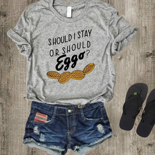 should i stay or should eggo stranger things inspired funny tshirt summer short sleeved cotton women tumblr t shirt, White
should i stay or should eggo stranger things inspired funny tshirt summer short sleeved cotton women tumblr t shirt, White
