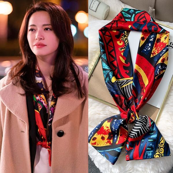 2020 new women bubble silk scarf hijab fashion wrap printe shawls headband small hijabs pashmina bandana foulard scarves t200429, Blue;gray 
2020 new women bubble silk scarf hijab fashion wrap printe shawls headband small hijabs pashmina bandana foulard scarves t200429, Blue;gray