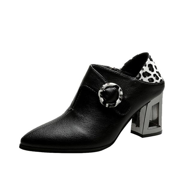 women's ankle boots women shoes leopard buckle slip on square high heels female pu leather 2020 new winter boot ladies hot, Black
women's ankle boots women shoes leopard buckle slip on square high heels female pu leather 2020 new winter boot ladies hot, Black