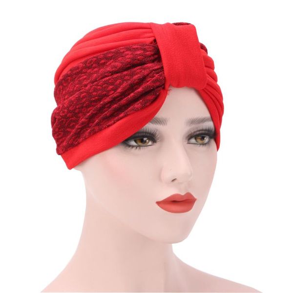 european and american new style turban two-color stitching pleated muslim hat, Blue;gray
european and american new style turban two-color stitching pleated muslim hat, Blue;gray