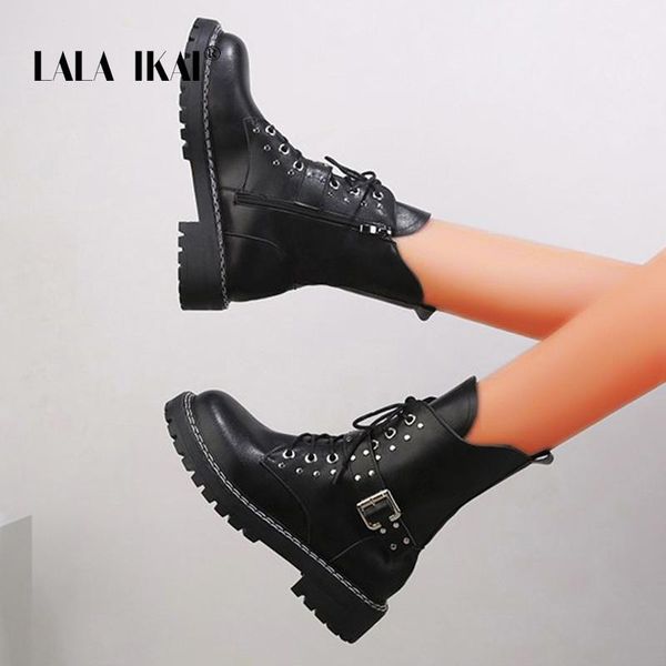 lala ikai women rivet ankle boots mid boot pu lace-up zip non-slip fashion riding boots female 2020 autumn winter xwa30727-4, Black
lala ikai women rivet ankle boots mid boot pu lace-up zip non-slip fashion riding boots female 2020 autumn winter xwa30727-4, Black