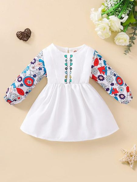 baby floral print keyhole back dress she, Red;yellow 
baby floral print keyhole back dress she, Red;yellow