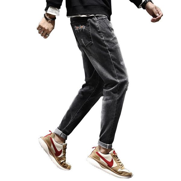 men's stretch hip hop jeans male slim straight korean-style casual fashion all-match long pants skinny baggy jeans men trousers, Blue
men's stretch hip hop jeans male slim straight korean-style casual fashion all-match long pants skinny baggy jeans men trousers, Blue
