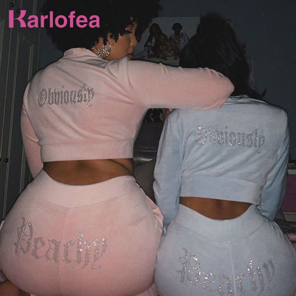 karlofea women casual tracksuit new autumn winter velvet 2 piece sets crop jacket pants outfits diamonds basic street wear 201119, White
karlofea women casual tracksuit new autumn winter velvet 2 piece sets crop jacket pants outfits diamonds basic street wear 201119, White