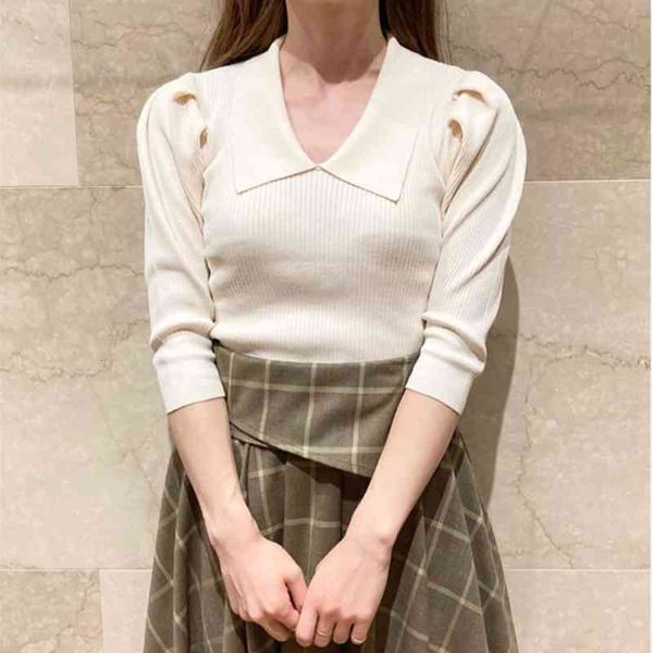 women's sweaters sweet cute pullover elegant slim fit japan style turn down collar women eleganthalf sleeve office lady knitted svz0, White;black
women's sweaters sweet cute pullover elegant slim fit japan style turn down collar women eleganthalf sleeve office lady knitted svz0, White;black