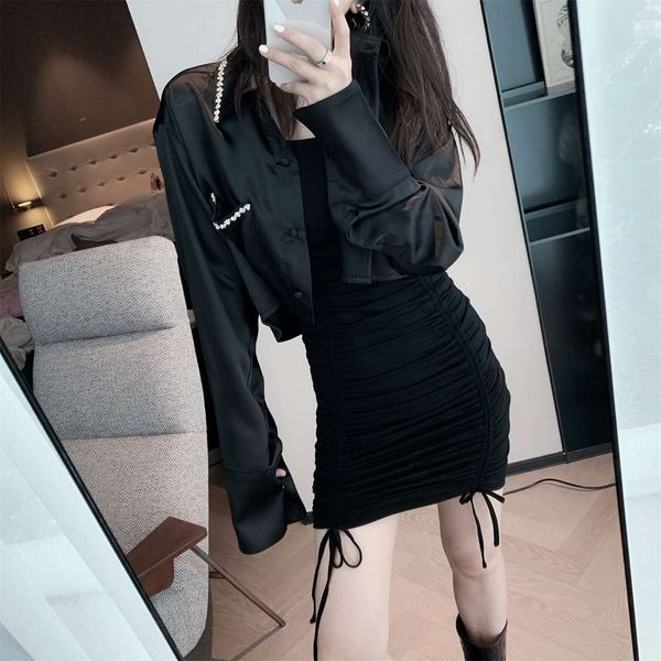 t5850 diamond collar long sleeve loose black early autumn 2020 shirt blouse, White
t5850 diamond collar long sleeve loose black early autumn 2020 shirt blouse, White
