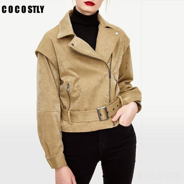 women's leather & faux autumn winter sashes short suede jackets coat woman solid zipper biker pu jacket female outwear chaqueta mujer, Black
women's leather & faux autumn winter sashes short suede jackets coat woman solid zipper biker pu jacket female outwear chaqueta mujer, Black