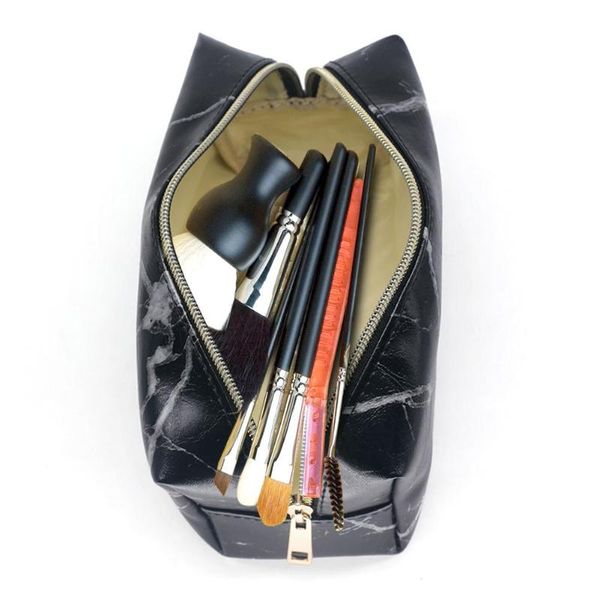women portable black marble pu leather cosmetic bag portable ladies travel makeup brushes bag zipper storage
women portable black marble pu leather cosmetic bag portable ladies travel makeup brushes bag zipper storage