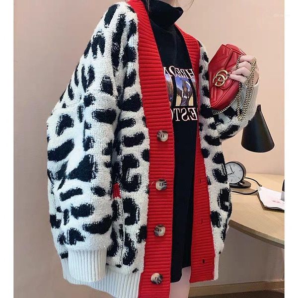 fashion wear leopard sweater outerwear autumn winter 2019 new versatile medium long loose thickened knitted cardigan sweater1, White
fashion wear leopard sweater outerwear autumn winter 2019 new versatile medium long loose thickened knitted cardigan sweater1, White