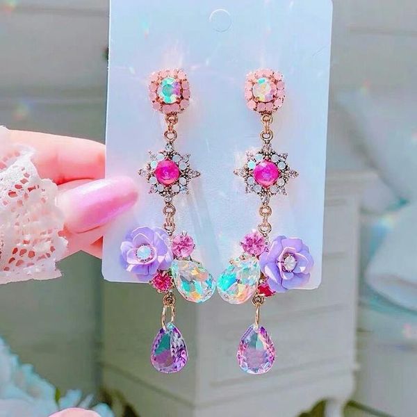 dangle & chandelier fashion rose flower drop earrings for women bijoux blue long tassel crystal weddings party jewelry accessories, Silver
dangle & chandelier fashion rose flower drop earrings for women bijoux blue long tassel crystal weddings party jewelry accessories, Silver