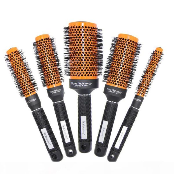 hair salon ceramic curl brush with rubber handle air dry hair ionic round brush in orange color 5 size available curl, Silver
hair salon ceramic curl brush with rubber handle air dry hair ionic round brush in orange color 5 size available curl, Silver