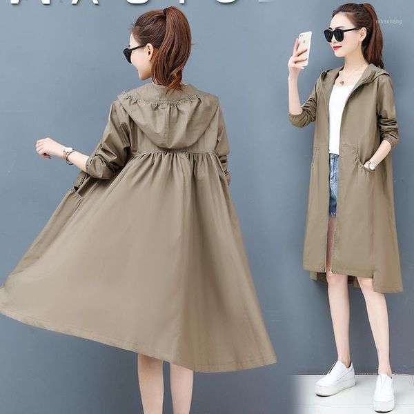 women's trench coats korean fashion hooded coat women 2021 spring autumn long sleeve plus size black windbreaker overcoat1, Tan;black
women's trench coats korean fashion hooded coat women 2021 spring autumn long sleeve plus size black windbreaker overcoat1, Tan;black