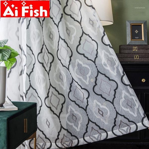 curtain & drapes simple european tulle curtains for living room black gray and white geometric jacquard window treatments sheer panels my240
curtain & drapes simple european tulle curtains for living room black gray and white geometric jacquard window treatments sheer panels my240