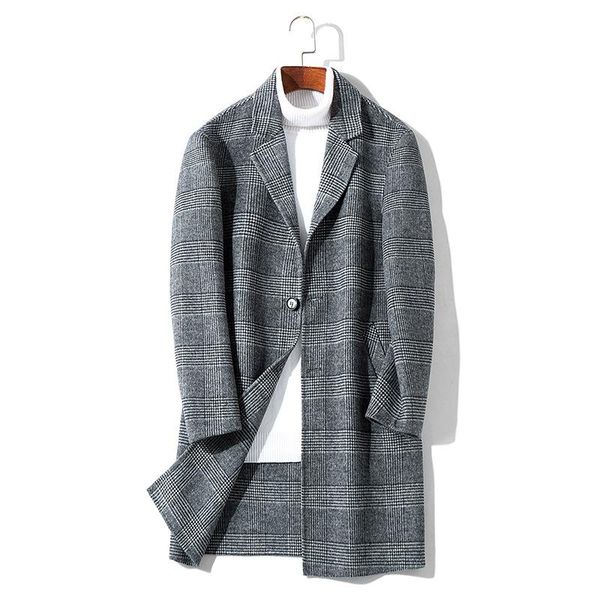 double-sided cloth coat in the men's long grid 2020 new wool woolen cloth coat male han edition leisure men's clothing, Black
double-sided cloth coat in the men's long grid 2020 new wool woolen cloth coat male han edition leisure men's clothing, Black