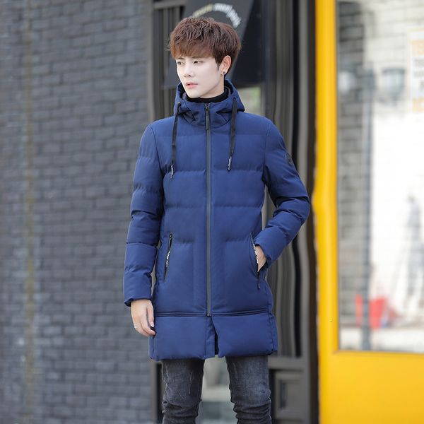men's winter 19 new coat korean version medium length hooded youth down clothes thiened cotton padded, Black
men's winter 19 new coat korean version medium length hooded youth down clothes thiened cotton padded, Black