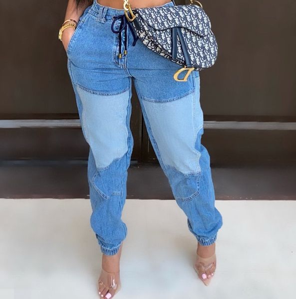 women's autumn drawstring elastic waist ladies jeans trousers 2020 streetwear stitching casual denim pants large size, Blue
women's autumn drawstring elastic waist ladies jeans trousers 2020 streetwear stitching casual denim pants large size, Blue