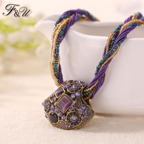 pendant necklaces f&u fashion retro bohemia style necklace multilayer beads chain crystal grain sector colorful resins in, Silver
pendant necklaces f&u fashion retro bohemia style necklace multilayer beads chain crystal grain sector colorful resins in, Silver